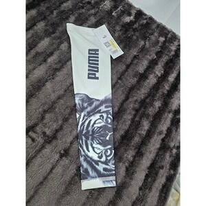 Puma Pulisic Arm Sleeve White Black Tiger Graphic Compression Size M 639205 01